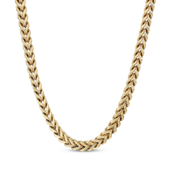 Solid Foxtail Chain Necklace 6mm Yellow Ion-Plated Stainless Steel 18"