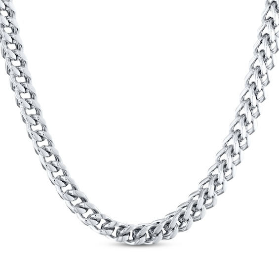 Solid Foxtail Chain Necklace 6mm Stainless Steel 18"