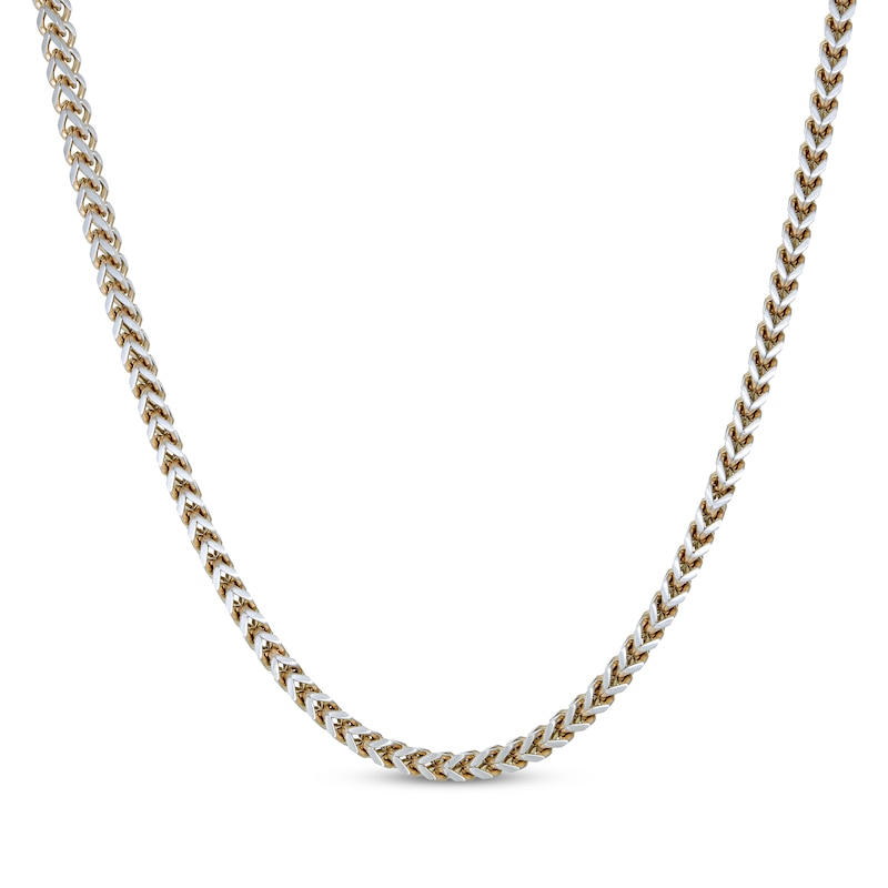 Solid Foxtail Chain Necklace 5mm Stainless Steel & Yellow Ion-Plating 18"