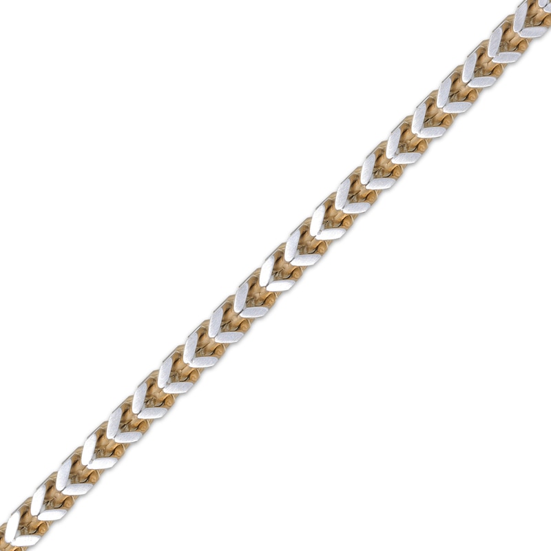 Main Image 2 of Solid Foxtail Chain Necklace 5mm Stainless Steel & Yellow Ion-Plating 20&quot;