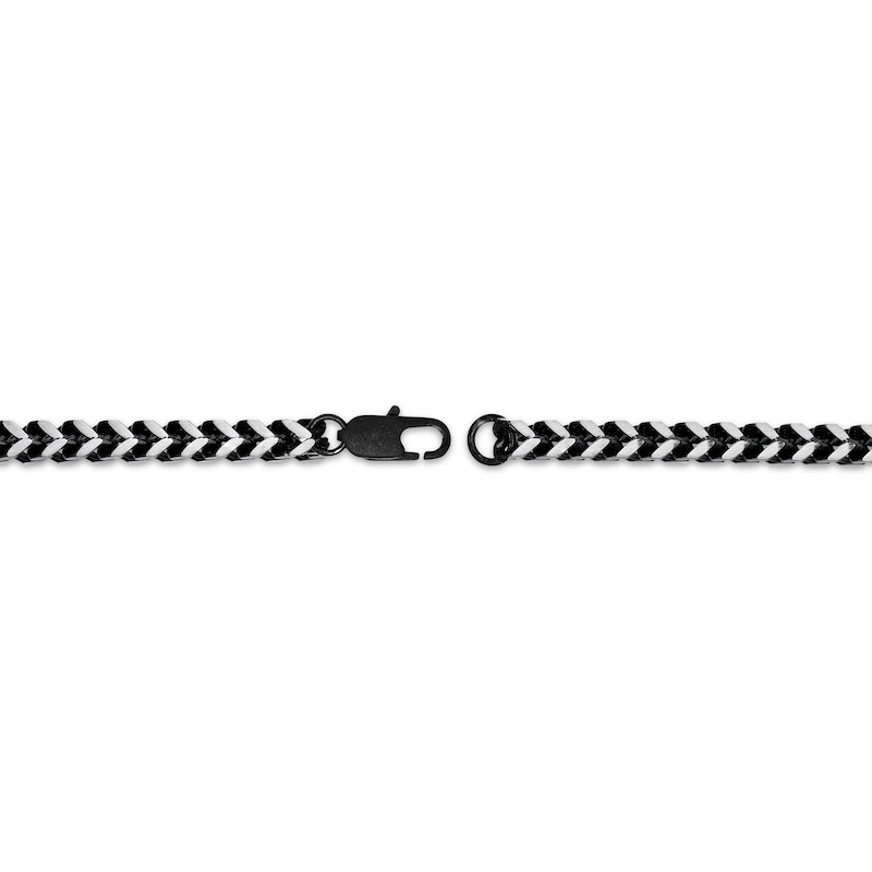 Main Image 3 of Solid Foxtail Chain Necklace 5mm Black Ion-Plated Stainless Steel 20&quot;