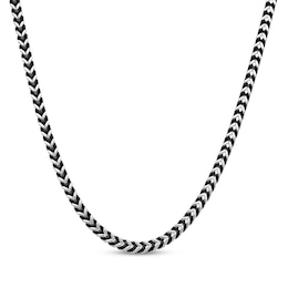 Foxtail Chain Necklace 4mm Solid Stainless Steel & Black Ion-Plating 18&quot;