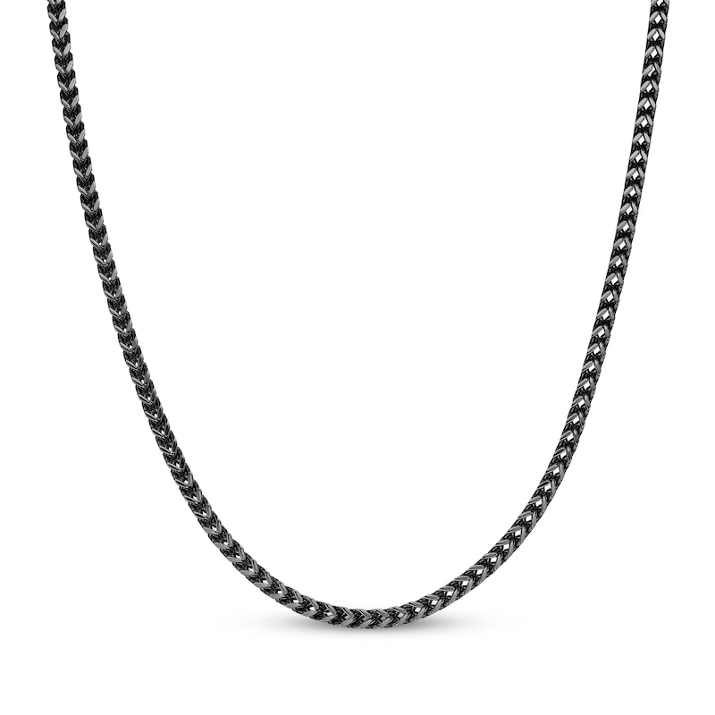 Main Image 1 of Solid Foxtail Chain Necklace 4mm Black Ion-Plated Stainless Steel 18&quot;