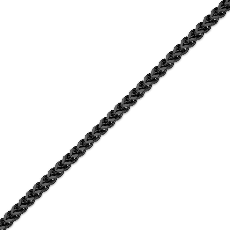 Main Image 2 of Solid Foxtail Chain Necklace 4mm Black Ion-Plated Stainless Steel 24&quot;