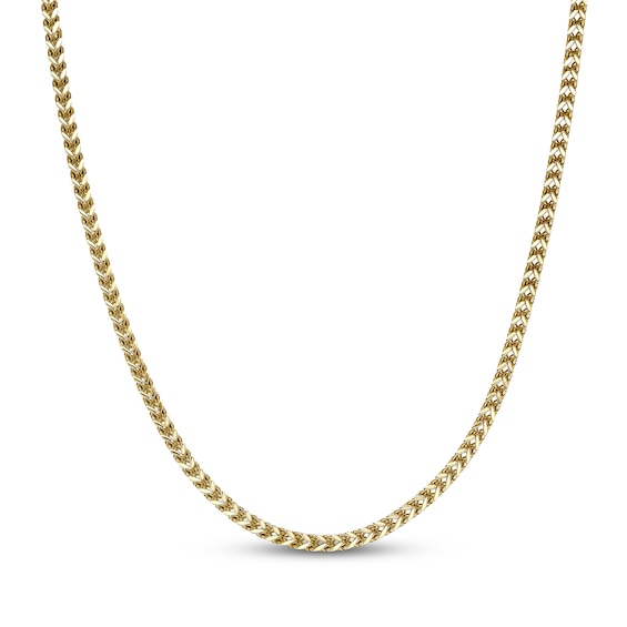 Solid Foxtail Chain Necklace 4mm Yellow Ion-Plated Stainless Steel 30"