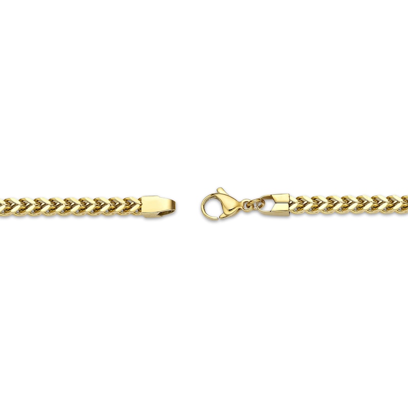 Main Image 3 of Solid Foxtail Chain Necklace 4mm Yellow Ion-Plated Stainless Steel 30&quot;