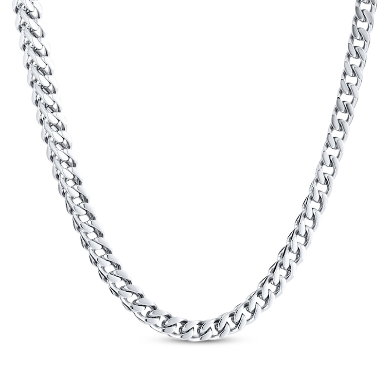 Solid Foxtail Chain Necklace 4mm Stainless Steel 30"