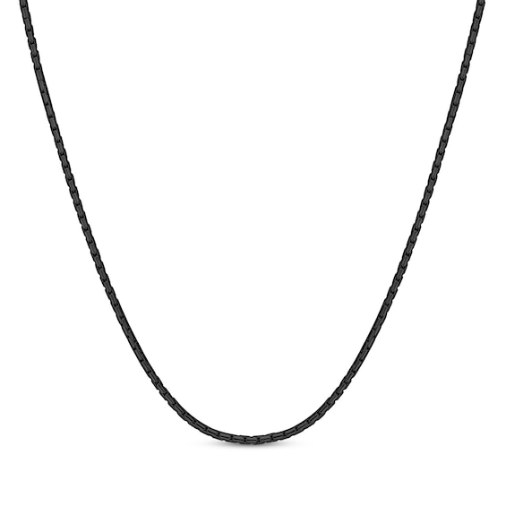 Solid Snake Chain Necklace 2.5mm Black Ion-Plated Stainless Steel 18"