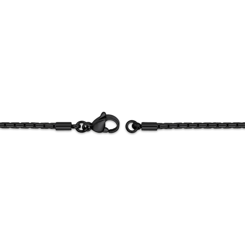 Solid Snake Chain Necklace 2.5mm Black Ion-Plated Stainless Steel 18"