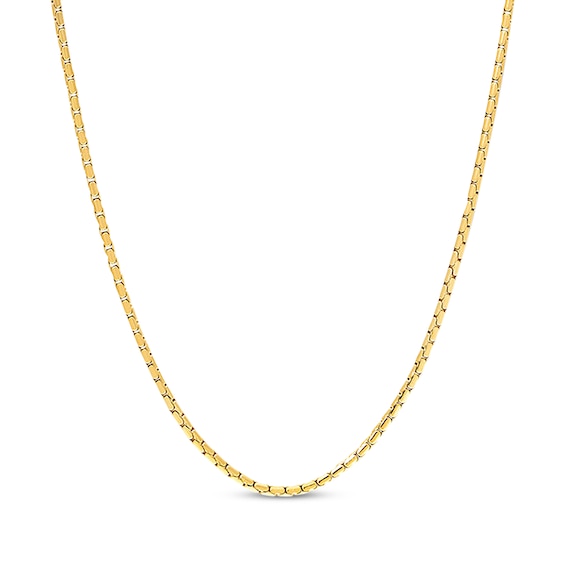 Solid Snake Chain Necklace 2.5mm Yellow Ion-Plated Stainless Steel 18"