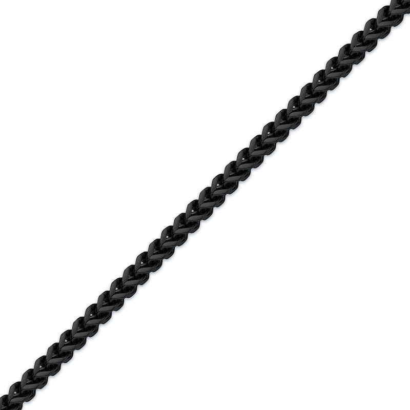 Main Image 2 of Solid Foxtail Chain Necklace 2.5mm Black Ion-Plated Stainless Steel 30&quot;