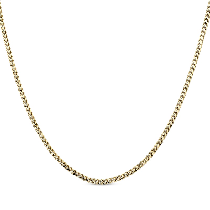 Solid Foxtail Chain Necklace 2.5mm Yellow Ion-Plated Stainless Steel 20 ...