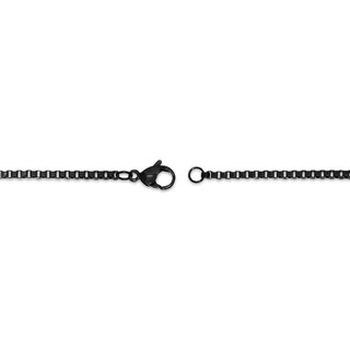 Solid Box Chain Necklace 2mm Black Ion-Plated Stainless Steel 20