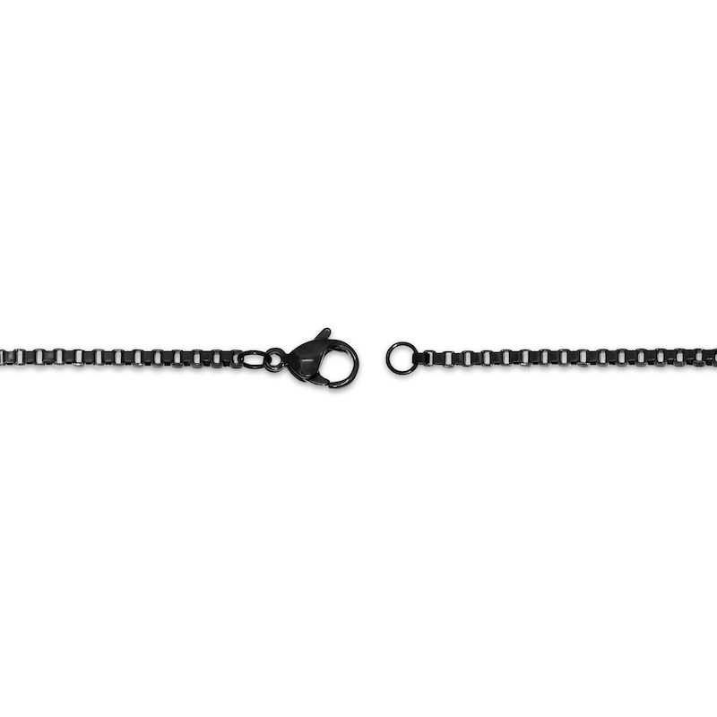 Black 2mm Box Chain Necklace
