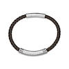 Thumbnail Image 1 of Men's Brown Leather Bracelet Stainless Steel 8.5"