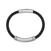 Thumbnail Image 1 of Men's Black Leather Bracelet Stainless Steel 8.5"