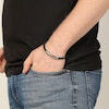 Thumbnail Image 3 of Men's Black Leather Bracelet Stainless Steel 8.5"