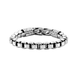 Chain Link Bracelet Antique Finish Solid Stainless Steel 8.75&quot;