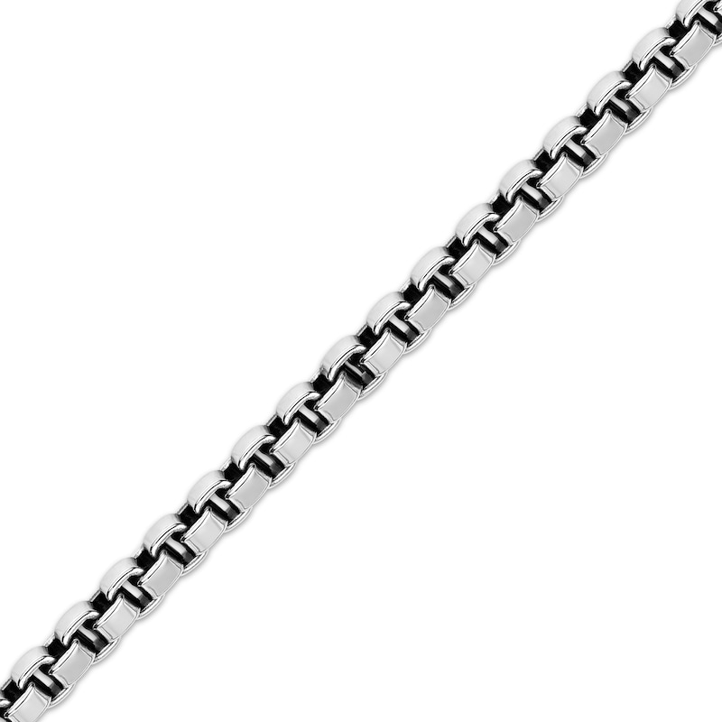 Solid Chain Link Bracelet Antique Finish Stainless Steel 8.75"