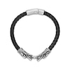 Thumbnail Image 1 of Men's Leather Bracelet Stainless Steel 8.5"