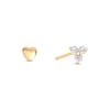 Thumbnail Image 1 of Cubic Zirconia & Heart Nose Ring Stud Set 14K Yellow Gold