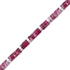 Thumbnail Image 2 of Men's Pink Turquoise Disc Bead Bracelet Stainless Steel 9&quot;