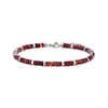 Thumbnail Image 1 of Men's Red Turquoise Disc Bead Bracelet Stainless Steel 9&quot;