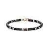 Thumbnail Image 0 of Men's Black, Blue & Red Turquoise Disc Bead Bracelet Yellow Ion-Plated Stainless Steel 9"