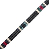 Thumbnail Image 1 of Men's Black, Blue & Red Turquoise Disc Bead Bracelet Yellow Ion-Plated Stainless Steel 9"