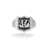 Thumbnail Image 1 of True Fans Cincinnati Bengals 1/6 CT. T.W. Diamond and Enamel Shield Ring in Sterling Silver