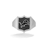 Thumbnail Image 1 of True Fans Detroit Lions 1/6 CT. T.W. Diamond and Enamel Shield Ring in Sterling Silver