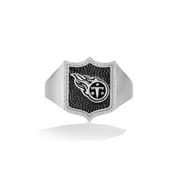 True Fans Tennessee Titans 1/6 CT. T.W. Diamond and Enamel Shield Ring in Sterling Silver