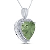 Thumbnail Image 1 of Heart-Shaped Green Quartz & White Lab-Created Sapphire Necklace Sterling Silver 18"