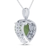 Thumbnail Image 2 of Heart-Shaped Green Quartz & White Lab-Created Sapphire Necklace Sterling Silver 18"