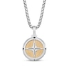 Thumbnail Image 1 of Men's Compass Necklace Stainless Steel & Yellow Ion Plating 24&quot;