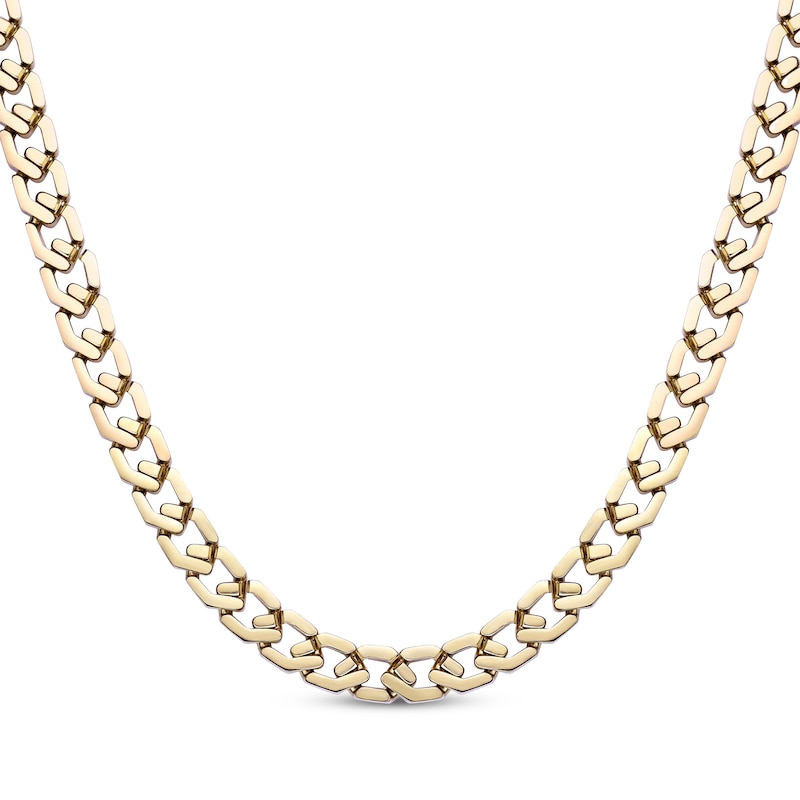 Main Image 1 of Fancy Link Chain Necklace 13mm Yellow Ion-Plated Stainless Steel 24&quot;