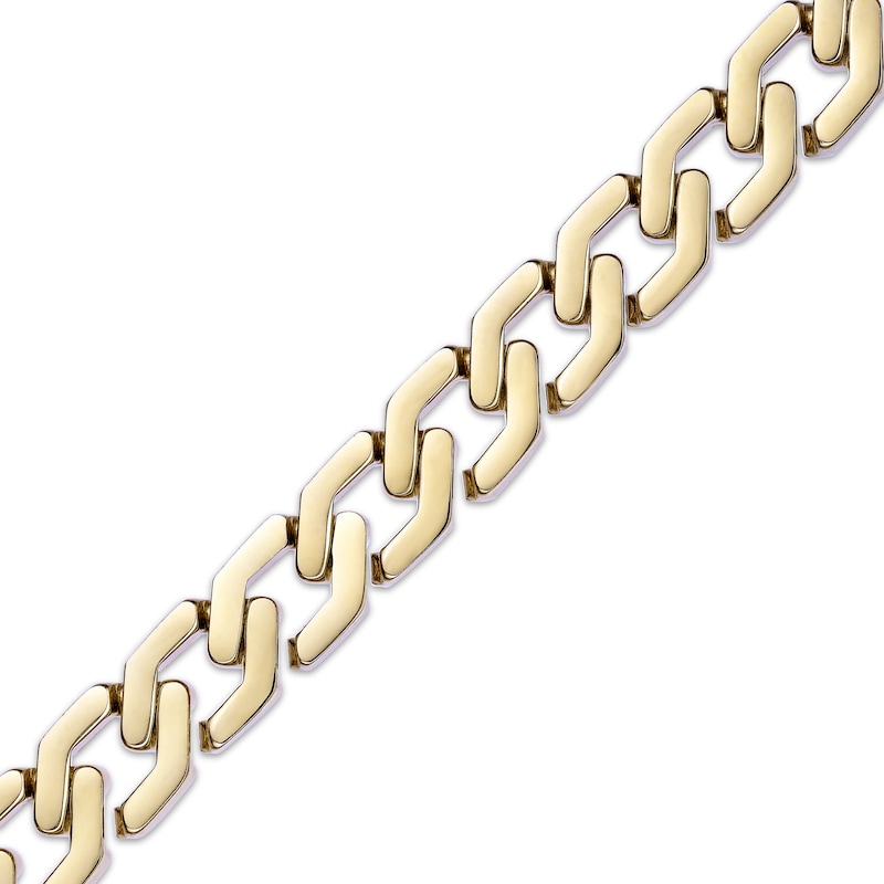 Main Image 2 of Fancy Link Chain Necklace 13mm Yellow Ion-Plated Stainless Steel 24&quot;