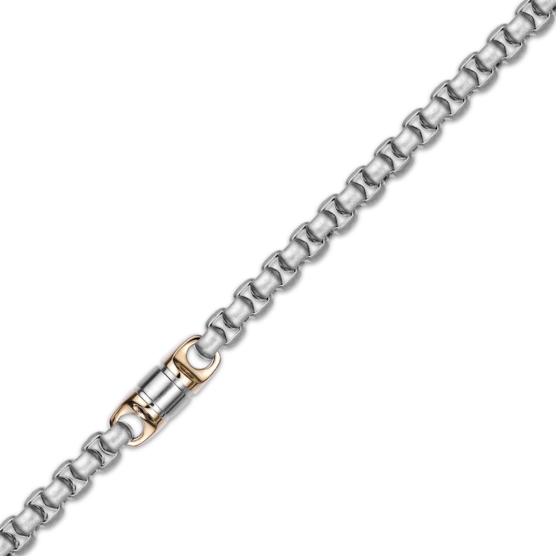 Main Image 2 of Solid Box Chain Necklace 4.5mm Stainless Steel & Yellow Ion Plating 22&quot;