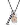 Thumbnail Image 0 of Men's Multi-Pendant Necklace Stainless Steel with Black & Yellow Ion Plating 24"