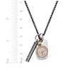 Thumbnail Image 4 of Men's Multi-Pendant Necklace Stainless Steel with Black & Yellow Ion Plating 24"