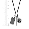 Thumbnail Image 4 of Men's Multi-Pendant Necklace Stainless Steel with Black Ion Plating 24"