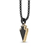 Thumbnail Image 1 of Men's Black Agate Arrowhead Necklace Black & Yellow Ion-Plated Stainless Steel 24"