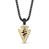 Thumbnail Image 2 of Men's Black Agate Arrowhead Necklace Black & Yellow Ion-Plated Stainless Steel 24"