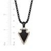 Thumbnail Image 4 of Men's Black Agate Arrowhead Necklace Black & Yellow Ion-Plated Stainless Steel 24"