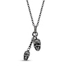 Thumbnail Image 0 of Men's Antique-Finish Skull Necklace Black Ion-Plated Stainless Steel 24"