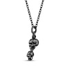 Thumbnail Image 1 of Men's Antique-Finish Skull Necklace Black Ion-Plated Stainless Steel 24"