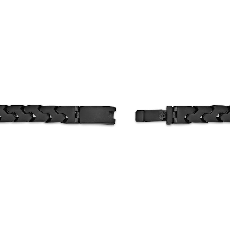 Main Image 4 of Flat Chain Bracelet 10mm Matte Black Ion-Plated Solid Stainless Steel 9.25&quot;