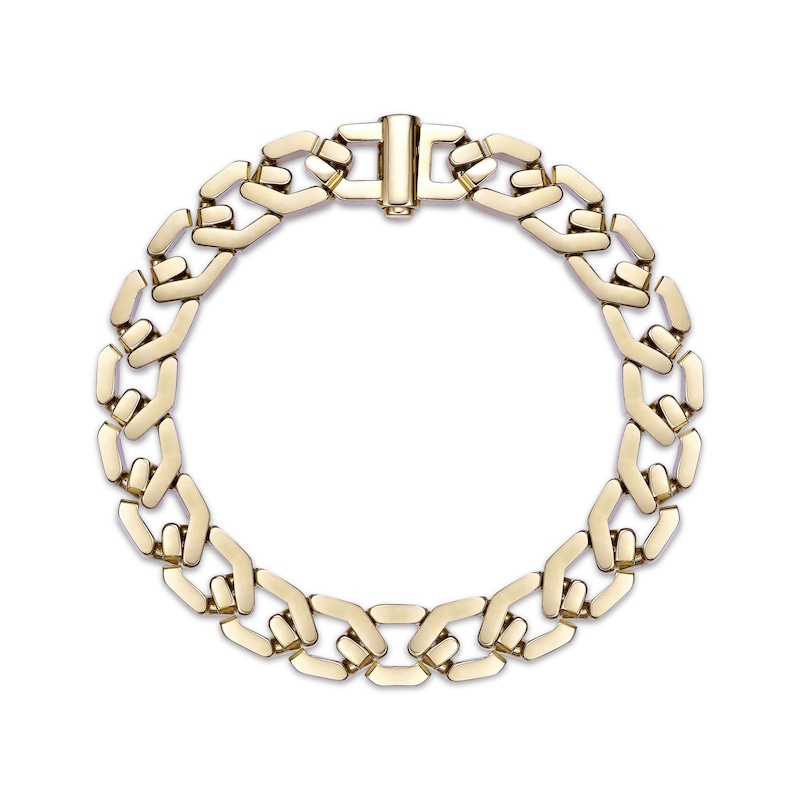 Main Image 2 of Fancy Link Chain Bracelet 13mm Yellow Ion-Plated Solid Stainless Steel 8.25&quot;