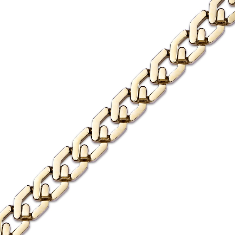 Main Image 3 of Fancy Link Chain Bracelet 13mm Yellow Ion-Plated Solid Stainless Steel 8.25&quot;