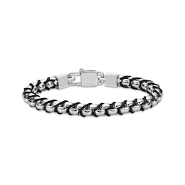 Men's Box Chain Cord Bracelet Hollow Stainless Steel 8&quot;